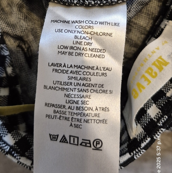 Maeve Black and White Checkered Pants - Picture 6 of 7